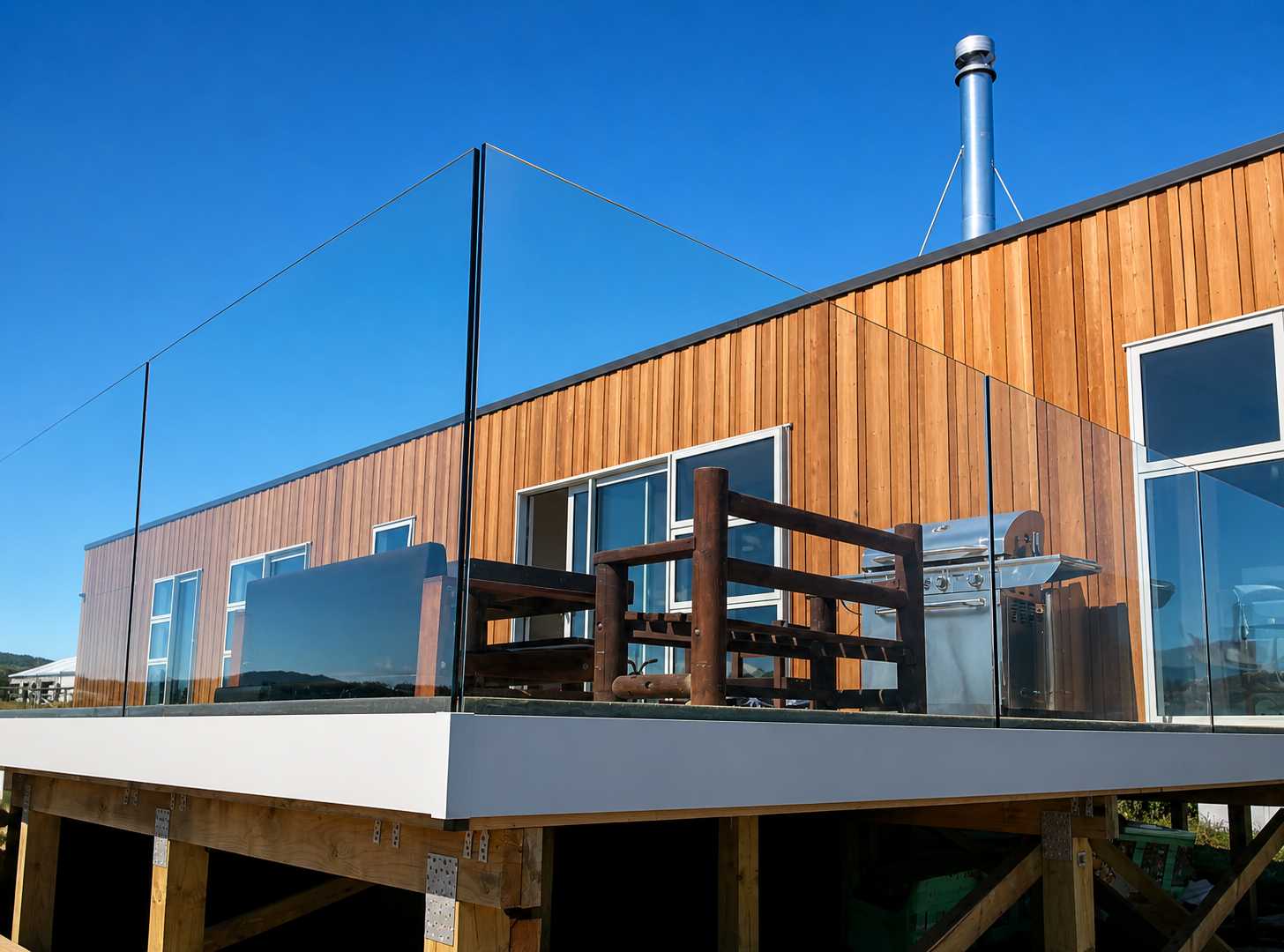 Completed frameless glass balustrade Mosman Sydney