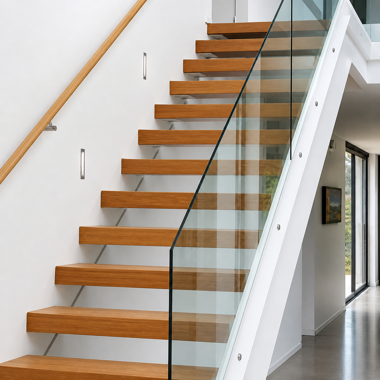 Indoor glass stair railings Sydney