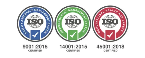 ISO 9001, ISO 14001 and ISO 45001 certified management systems